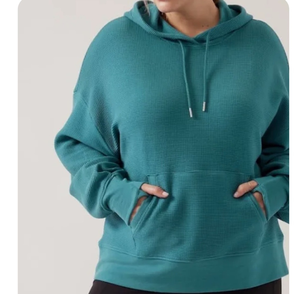 NWT Athleta waffle balance hoodie sweatshirt L - Picture 4 of 4